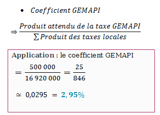 Application : le coefficient GEMAPI